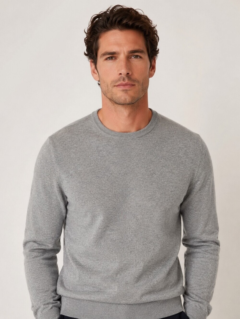 Tom Tailor Men's Gray Crew Neck Cotton Sweater Size Large Classic Minimalist